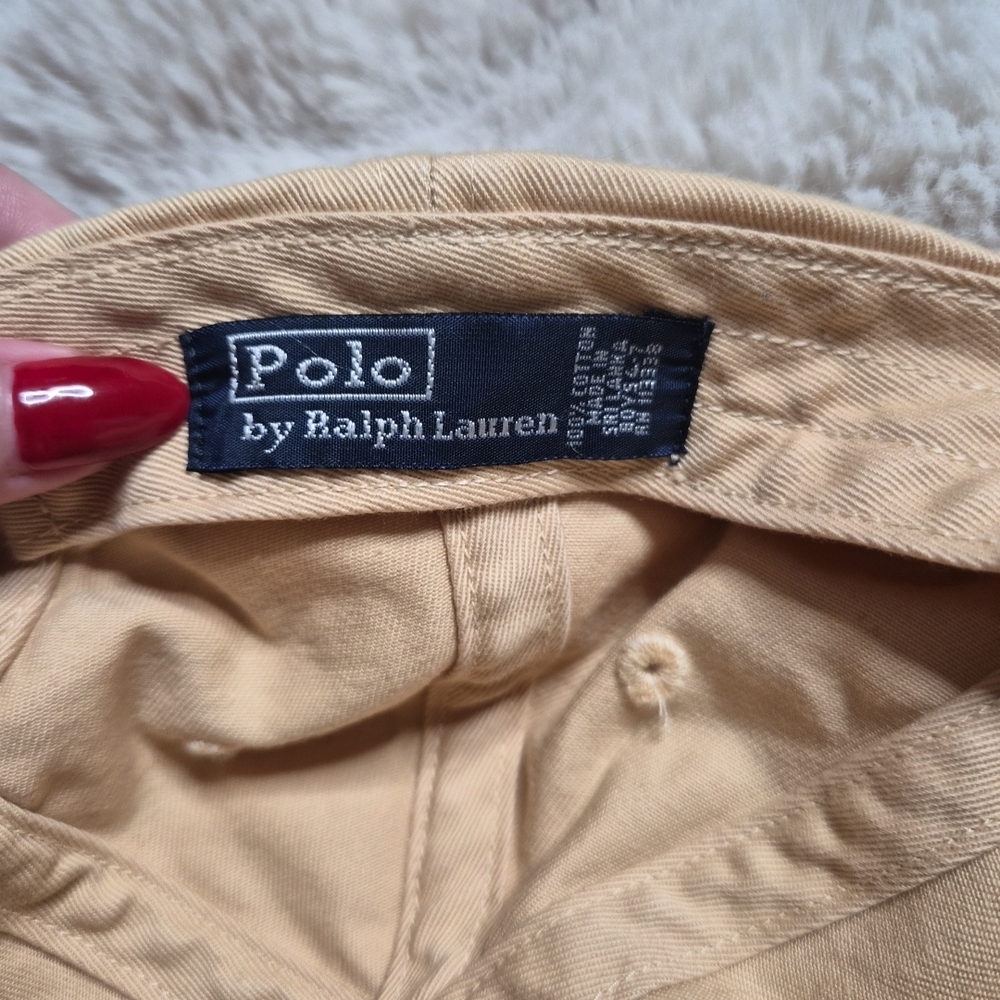 Kids Youth Polo Ralph Lauren Hat Baseball Cap Butter Yellow Unisex Cotton Spring - Picture 8 of 11